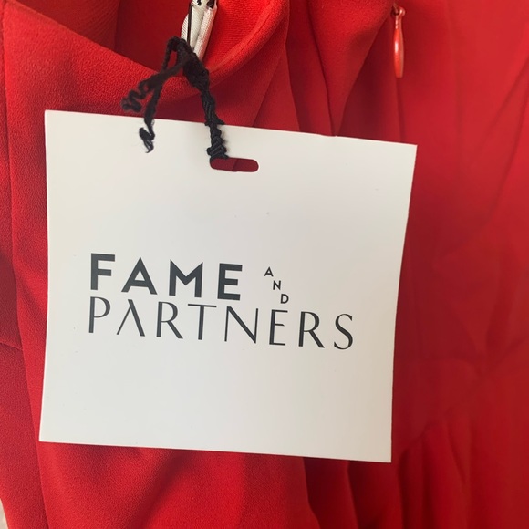Fame and partners red high neck gown - Picture 2 of 5
